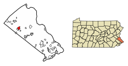 Bucks County Pennsylvania Incorporated and Unincorporated areas Perkasie Highlighted